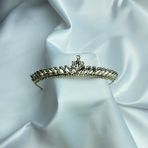 Lüks Düğün Aksesuarları Ece Altın Beyaz Nişan / Kına Gelin Tacı