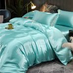 Lüks Dut İpek Nevresim Takımı King Size 220x240cm Nefes Yaz Yatak Buz İpek Saten Levhalar Cilt dostu ve Rahat 4 Parça Set