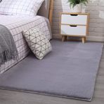 Lüks Gri Sahte Tavşan Kürk Halı - Oturma Odası, B odası, Çocuk Odası için Yumuşak Kabarık Koyun Derisi Alan Halısı - 200x300 cm Kaymaz Halı