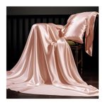 Lüks İpek Nevresim Takımı, 230x250cm, Yumuşak Saten Yatak, Serin Hissi, Pembe Renk, Tek ve Çift Boyut, Zarif Yatak Odası Dekoru için Mükemmel.