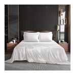 Lüks İpek Nevresim Takımı - Yumuşak Saten Üst Çarşaf 250x250cm + 2 Yastık Kılıfı 48x74cm - Tek ve Çift Kişilik Zarif Beyaz Renk - Rahat Bir Uyku Deneyimi için Mükemmel