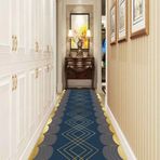 Lüks İskandinav Tarzı Dar Yolluk Koridor ve Merdivenler için Mavi/Altın 120x400 cm Ev ve Otel Koridorları için İdeal 60 cm/80 cm/100 cm Genişlik Üstün Kalite ve Zarif Tasarım