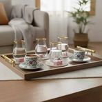 Lüks Kahve Yanı Su Bardağı - 6'Lı Set - Kristal Kesim Cam Bardağı - Ayaklı Şık Sunum Bardağı - Kahve Yanı İkramlığı 60 Ml