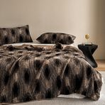 Lüks Kahverengi Flanel Kraliçe Boy Battaniye - Ekstra Yumuşak Sahte Tavşan Peluş Kanepe ve Yatak için Kırlent Ağır Tüm Sezon Konfor Kadınlar için 200 x 230 cm