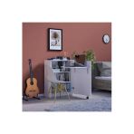Lüks Kapaklı Çalışma Masası Kitaplık %100 Mdf Bilgisayar Ders Çalışma Masası Md002 Beyaz