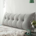 Lüks King Boy Yatak Arkalığı Yastığı, Yatak Başlığı, Okuma Yastığı, Yumuşak Üçgen Kanepe Sırt Desteği TV ve Oyun için 200 cm (60 x 55 x 20 cm) Açık Gri