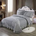Lüks King Size Pamuklu Yorgan Seti, Zarif Kapitone Yatak Örtüsü, 2 Yastık Kılıflı, 3 Parça Yatak Takımı, E-245x265 cm, Rahat Ev Dekoru için Mükemmel