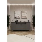 Lüks Konsol Tv Ünitesi %100 Mdf Salon Ve Yemek Odası Ünitesi Knsl02 Koyu Gri