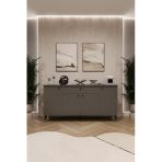 Lüks Konsol Tv Ünitesi %100 Mdf Salon Ve Yemek Odası Ünitesi Knsl03 Koyu Gri