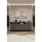 Lüks Konsol Tv Ünitesi %100 Mdf Salon Ve Yemek Odası Ünitesi Knsl06 Koyu Gri