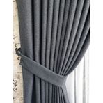 Lüks Koyu Gri Blackout Keten Karartma Pilesiz Fon Perde En 150. Boy 265. - 150 x 265 cm
