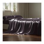 Lüks Koyu Gri Saten Nevresim Takımı, Çift Kişilik/Tek Kişilik Yataklar, Yumuşak ve İpeksi, Canlandırıcı İpek Üst Çarşaf, 170x230 cm, Çiftler için İdeal, Zarif Yatak