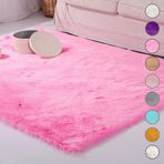 Lüks Koyu Pembe Faux Kürk Alan Halı 190x300 cm Yumuşak Kapalı Runner Halı Yatak Odası Kanepe Zemin Kaymaz Anti Skid Alan Kilim