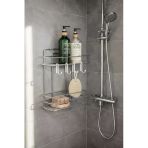 Lüks Krom Metal 2 Katlı Banyo Rafı Şampuanlık Ve Duş Rafı Askılı Yapışkanlı Duvara Monte Tş-02