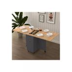 Lüks Masif Ahşap Katlanır Mutfak Yemek Masası %100 Mdf Pratik Çekmeceli Çalışma Masası Km24