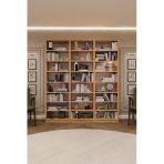 Lüks Meşe 24 Raf Ayarlanabilir Ev Ofis Kitaplık %100 Mdf Dekoratif Kütüphane Kitaplık K21