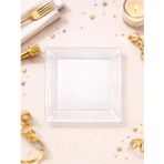 Lüks Mika Kare Tabak Plastik Parti Tabağı Şeffaf 22 cm 10'lu