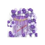 Lüks Mor Lila Beyaz Doğum Günü Balon Zincir Seti, 9744465544654664