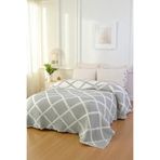 Lüks Multi Muslin%100 Pamuk Çift Kişillik Yatak Örtüsü 230x250 Cm Battal Boy 2 Yastıklı (haki-ekru)