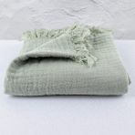 Lüks Müslin Plaj Havlusu Peştemal, 100% Pamuk Yumuşak Süper Emici Ince Hafif Kompakt 2-Katlı - 0,6 x 19 x 29 cm