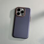 Lüks Oluklu Mat Shockprof Kılıf iPhone 16 15 14 13 12 Pro Max Plus Lüks Kaplama Dalga Kaymaz Tampon Sert PC Kılıfı, Mor, iPhone 12Pro Max İçin