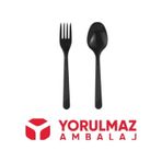 Lüks Plastik Siyah Çatal Kaşık Seti 50 Adet Şeffaf