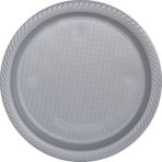 Lüks Plastik Tabak Gümüş 22 cm - 25 Adet