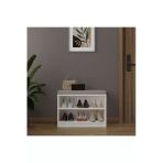 Lüks Puflu Ayakkabılık Ve Askılık %100 Mdf 2 Raflı Portmanto Seti Puf02 Beyaz