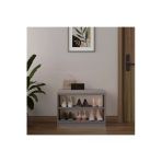 Lüks Puflu Ayakkabılık Ve Askılık %100 Mdf 2 Raflı Portmanto Seti Puf02 Kül Gri