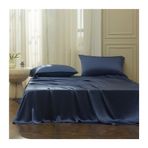Lüks Saten Nevresim Takımı - Lacivert, 250 x 250 cm + 2 Yastık Kılıfı 48x74 cm - Yumuşak, Cilt Dostu, İpek Gibi Dokunuş, Tek ve Çift Kişilik Yataklar için İdeal, Zarif Ev Dekoru.