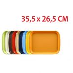 Lüks Servis Tepsisi Kırılmaz Kaydırmaz Yüzey 35,5 X 26,5 Cm ( 40 Adet)