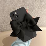 Lüks Sevimli 3D Yay Mat Silikon Telefon Kılıfı iphone 14 12 13 Pro Max 11 X XR 7 8 Plus Se3 MiNi kamera koruyucu Yumuşak Kapak, Siyah, 7 plus, 8 plus için