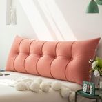 Lüks Sırt Yastığı King Boy Yatak Başlığı Okuma Minderi Üçgen Koltuk Arkalığı Ekstra Yumuşak TV ve Oyun Desteği 200 cm (60 x 55 x 20 cm) Kırmızı