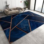 Lüks Siyah Altın Mavi Degrade Geometrik Alan Halı Oturma Odası Dekoru için Dayanıklı Kaymaz Çocuk Halısı Makinede Yıkanabilir Halı Nefes Alabilir Mat 170x240 cm