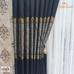 Lüks Siyah Fon Pano Perde Sık Pile Tek Kanat - Modern House Siyah