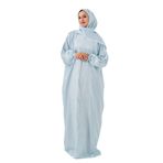 Lüks Soğuk Viskon Namaz Elbisesi, Gri, Jakar Dokuma, Uzun Kollu, Oversize Kalıp (Mavi, 2)