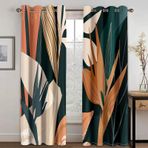 Lüks Yeşil Yaprak Bitki Pencere Perdeleri Çocuk Yatak Odası ve Oturma Odası için 2 Panel Seti 46x84 inç Salon Uygulamaları için İdeal Mutfak Dekorasyonu Premium Perdeler