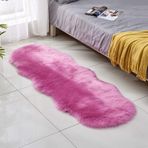 Lüks Yumuşak Suni Kürk Halı Shaggy Kabarık Halı Mavi Estetik Halı ve Koruyucu Düzensiz 60 x 90 cm
