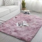 Lüks Yumuşak Tüylü Alan Halısı 200x300 cm Peluş Yüksek Havlı Halı Oturma Odası ve Yatak Odası için Yıkanabilir Dayanıklı Kabarık Halı Çocuk Odası ve Koridor için Pembe Mor