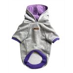Luli Pet Basic Gri-Mor Kapüşonlu Köpek Sweatshirt