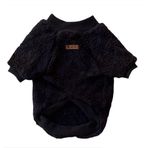 Luli Pet Peluş Kapüşonlu Siyah Köpek Sweatshirt