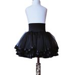 LULLY Kids Kız Çocuk 4 Katlı Astarlı Tül Tütü Etek 404 (Siyah, 7-8 Yaş)