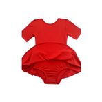 LULLY Kids Kız Çocuk Etekli ve Kısa Kollu Bale, Jimnastik ve Antrenman Mayosu 306 (Kırmızı, 9-10 Yaş)