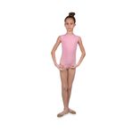 LULLY Kids Kız Çocuk Sıfır Kol Arkası Damla Model Bale, Jimnastik ve Antrenman Mayosu 308 (Pembe, 7-8 Yaş)