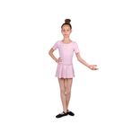 LULLY KİDS Lully Kıds Jimnastik Bale Antreman Pembe Kız Çocuk Mayosu Etekli Arka Açık