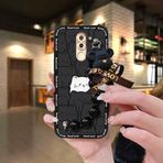 Lulumi-Phone Case For Huawei Honor 6X/GR5 2017/Mate 9 Lite, Bear bracelet Black pearl pendant protective case cell phone cover Dirt-resistant mobile case phone protector cute
