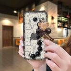 Lulumi-Phone Case For Samsung Galaxy A7 2017/A720, Anti-knock cell phone sleeve cell phone case phone case silicone Simplicity Cartoon Black pearl pendant protective case cute