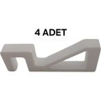 Luluyen 4 Adet Plastik Pencere Kolu Kapı Cam Aralama Stoperi Kolu Tutucu Tutacağı Durdurucu Tamponu - Beyaz - 26 cm - 44 cm