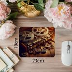 Luluyen Butonlu Eski Kayıt Cihazı Mousepad - 19X23 cm 2 mm Dikdörtgen Ithal Baskılı Mouse Pad - Özel Baskı - Renkli
