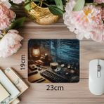 Luluyen Cam Bardakta Espresso ve Kod Işıkları Mousepad - 19X23 cm 2 mm Dikdörtgen Ithal Baskılı Mouse Pad - Özel Baskı - Renkli